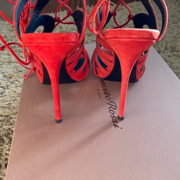 BNWT Giuseppe Zanotti orange/red caged sandals - Picture 2 of 4